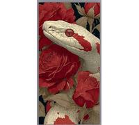 Diamond Painting Fiore Diamond Painting Kit Completo, Serpente Pittura Diamante Kit Punto Croce, Fai da Te 5D Diamantini Crystal Art Strass Pittura Diamante per Casa Decorazioni 50x100cm a27-it8