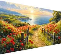 Diamond Painting Fiore Diamond Painting Kit Completo Tramonto Pittura Diamante Strass Ricamo a Punto Croce Artigianale, 5D DIY Crystal Art Pittura per Decorazioni Casa, Regali Donna, 20x40cm,Model382