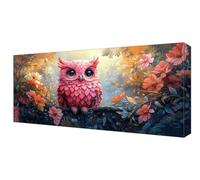 Diamond Painting Fiore Gufo, XXL Diamond Painting Kit Completo, Passatempo per Adulti, 5D DIY Pittura a Diamante Bambina, Crystal art Mosaico Punto Croce Pittura Kit, Decorativo Casa 20x40cm J-125