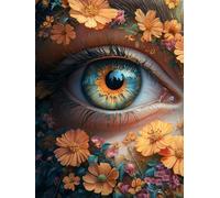 Diamond Painting Fiori Diamond Painting Adulti 5d Diamanti Tondi Quadro con Diamanti a Piena Copertura Dipinti 70x100cm Occhio Decorazioni Per Pareti Domestiche, Regalo Mamma e Valentine's Day T50