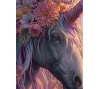 Diamond Painting Flower, DIY Diamond Painting Kit Completo Cavallo, 5D Disegni con Perline da Attaccare, Pittura Diamante Adulti, Diamantini Crystal Art Kit, Decorazioni Autunnali, 90x120cm A-5002