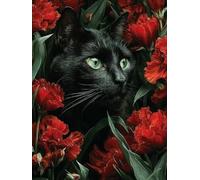 Diamond Painting Flower, DIY Diamond Painting Kit Completo Gatto, 5D Disegni con Perline da Attaccare, Pittura Diamante Adulti, Diamantini Crystal Art Kit, Decorazioni Autunnali, 90x120cm L-5900