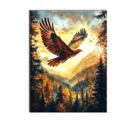 Diamond Painting Foresta Aquila 35x45cm 5D Diamond Painting Adulti Diamantini Crystal Art Creativi Kit, Ricamo Artigianale Kit, Autunnali Halloween Decorazioni Pareti Pittura, Regalo di Natale A-j-556