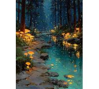Diamond Painting Fungo Diamond Painting Adulti, Pittura Diamante Paesaggio Diamantini Crystal Art 5D DIY Strass Ricamo a Punto Croce Artigianale Kit per Decorazioni Casa Parete 25x35 cm -wyl2506EE