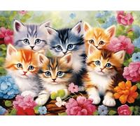 Diamond Painting Gatto Diamond Painting Kit Completo Animale 5D Pittura A Diamante per Adulti, Fai Da Te Mosaico Diamantini Crystal Art, Strass Ricamo A Punto Croce, Regalo Donna Uomo 40x60cm G-550