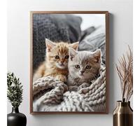 Diamond Painting Gatto, Diamond Painting Kit Completo Animale Pittura Diamante Bambina e Adulti, Diamantini Crystal Art Kit Mosaico, Hobby Creativi Adulti per Decorazione, Regalo 50x70 cm JPF D-9