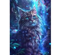 Diamond Painting Gatto Diamond Painting Kit Completo Sogno 5D Pittura A Diamante per Adulti, Fai Da Te Mosaico Diamantini Crystal Art, Strass Ricamo A Punto Croce, Regalo Donna Uomo 60x80cm G-1306