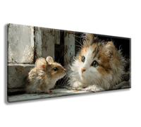 Diamond Painting Gatto Diamond Painting Kit Completo Topo Pittura Diamante, 5D Diamantini Crystal Art Pittura Kit, DIY Strass Ricamo a Punto Croce Kit per Decorazioni Casa, Regalo, 40x80cm -zzg2508PW