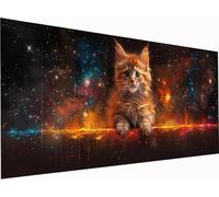 Diamond Painting Gatto Grandi Dimensioni 140x70cm, Diamond Painting Kit Completo Cielo Stellato, DIY Quadri con Perline Ricamo a Punto Croce Kit, per Decorazione per la Casa, Regalo Donna 3-4404