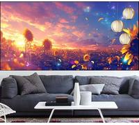 Diamond Painting Girasole Diamond Painting Bambina Tramonto Pittura Digitale Kits,Fai Da Te Pittura Diamante Crystal Art Hobby Creativi Adulti Kit Punto Croce Quadri Con Perline Decor 60x150cm QL-848