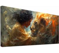 Diamond Painting Grandi Dimensioni 100x200cm, 5D Diamond Painting Kit Completo Leone, DIY Diamantini Crystal Art Astratto, Ricamo a Punto Croce Kit Pittura Adulti, Decorazioni Casa Regalo 3-2063
