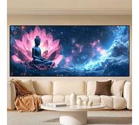 Diamond Painting Grandi Dimensioni 100x50cm, Fai da Te 5D Diamond Painting Budda Crystal Art Disegni con Perline da Attaccare, DIY Fiore Pittura Diamante Adulti kit per Decorazioni Casa, Regali 0R-99