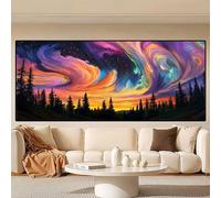 Diamond Painting Grandi Dimensioni 100x50cm, Fai da Te 5D Diamond Painting Paesaggio Diamantini Crystal Art Disegni con Perline da Attaccare, DIY Foresta Pittura Diamante per Decorazioni Casa 0R-90