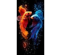 Diamond Painting Grandi Dimensioni 140x70 cm, Pesce rosso Diamond Painting Kit Completo Animale Passatempo per Adulti, Pittura Diamante Bambina, Ricamo a Punto Croce Artigianale, Regali Natale o-5757