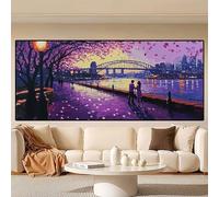 Diamond Painting Grandi Dimensioni 150x50cm, Fai da Te 5D Diamond Painting Parigi Crystal Art Disegni con Perline da Attaccare, DIY Coppia Pittura Diamante Adulti kit per Decorazioni Casa, Regali 0R-9