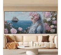 Diamond Painting Grandi Dimensioni 150x50cm, Fai da Te 5D Diamond Painting Retrò Crystal Art Disegni con Perline da Attaccare, DIY Donna Pittura Diamante Adulti kit per Decorazioni Casa, Regali 0R-132