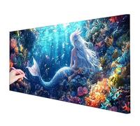 Diamond Painting Grandi Dimensioni 150x60cm Diamond Painting Oceano Kit Completo, Diamantini Crystal Art Passatempo per Adulti, DIY Pittura Diamante Sirena Quadri con Perline per Regalo Donna J-45