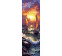 Diamond Painting Grandi Dimensioni 270x90cm Oceano Diamond Painting Kit Completo 5D Diamantini Crystal Art Tramonto Passatempo per Adulti Pittura Diamante per Regalo Donna Decorazioni Autunnali Z-71