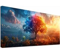 Diamond Painting Grandi Dimensioni 50x100cm, 5D Diamond Painting Kit Completo Albero Della Vita, DIY Diamantini Crystal Art Tramonto, Ricamo a Punto Croce Kit Pittura Adulti, Decorazioni Casa P-6574