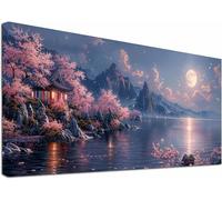 Diamond Painting Grandi Dimensioni 60x120cm, 5D Diamond Painting Kit Completo Luna, DIY Diamantini Crystal Art Montagna, Ricamo a Punto Croce Kit Pittura Adulti, Decorazioni Casa, Regalo Donna 8-5289