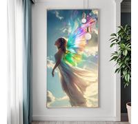 Diamond Painting Grandi Dimensioni Angelo 60x120 cm, DIY 5D Ala Diamond Painting Kit Completo, Diamantini Crystal Art Pittura Diamante Quadrato Strass Ricamo a Punto Croce per Decorazioni Casa W-8