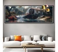 Diamond Painting Grandi Dimensioni Cascata, 5D Diamond Painting Kit Completo, Paesaggio Diamantini Crystal Art, DIY Ricamo a Punto Croce Pittura Diamante per Decorazioni Casa Regalo 35x105 cm P0-528