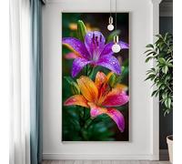 Diamond Painting Grandi Dimensioni Colore 60x120 cm, DIY 5D Fiore Diamond Painting Kit Completo, Diamantini Crystal Art Pittura Diamante Quadrato Strass Ricamo a Punto Croce per Decorazioni Casa A-8