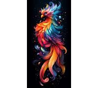 Diamond Painting Grandi Dimensioni Fenice, Diamond Painting Kit Completo Animale, Passatempo per Adulti 5D Pittura Diamante Quadri Con Perline, Bambini per la Decorazione Ambienti 80x160 cm c-218