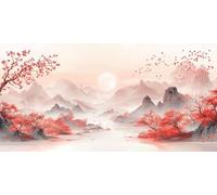 Diamond Painting Grandi Dimensioni Fiore, Diamond Painting Kit Completo Montagna, Passatempo per Adulti 5D Pittura Diamante Quadri Con Perline, Bambini per la Decorazione Ambienti 60x30 cm c-6192