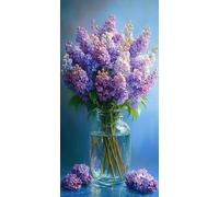 Diamond Painting Grandi Dimensioni Fiore, Diamond Painting Kit Completo Viola, Passatempo per Adulti 5D Pittura Diamante Quadri Con Perline, Disegni Bambini per la Decorazione Ambienti 30x60 cm c-332