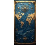 Diamond Painting Grandi Dimensioni Retrò, Diamond Painting Kit Completo Mappa del mondo, Passatempo per Adulti 5D Pittura Diamante Quadri Con Perline, Disegni Bambini per la Decor 30x60 cm c-192