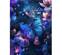 Diamond Painting Il Sogno Diamond Painting Kit Completo Adulti Farfalla Pittura Diamantini Kit DIY Crystal Art Pittura Diamante Bambini Ricamo a Punto Croce per Decorazioni Casa Parete 45x60 S0-405