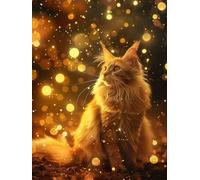 Diamond Painting Il Sogno Diamond Painting Kit Completo Adulti Gatto Pittura Diamantini Kit DIY Crystal Art Pittura Diamante Bambini Ricamo a Punto Croce per Decorazioni Casa Parete 80x110 S0-409