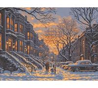 Diamond Painting Inverno Diamond Painting Kit Completo, 5D Strada Pittura Diamante, DIY Strass Ricamo a Punto Croce Diamantini Crystal Art, Ricamo a Punto Croce Decorazioni per Casa 80 x 120 cm C-1819