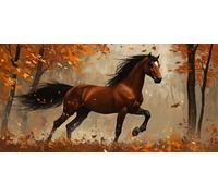 Diamond Painting Kit,5D Cavallo Pittura Diamante per Adulti,DIY Acero Diamante Crystal Art Kit Completo,Mosaico Ricamo a Punto Croce Artigianale,Hobby Creativi per Decorazione Della 30x60cm J0K-156