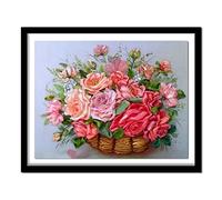 Diamond Painting Kit 5D Cesto Nastro Rosa,Pittura Diamante Kit complet Bambini Adulti Fai Da Te Strass Ricamo Punto Croce Diamond Arts Craft per la Decorazione Della Parete di Casa Round Drill,50x70cm