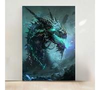 Diamond Painting Kit, 5D Drago Diamond Painting Kit Completo Animale Diamante Crystal Art DIY Pittura Diamante Strass Ricamo a Punto Croce Pittura per Decorazione da Parete 80x100 cm PjY4411 T-G