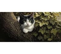 Diamond Painting Kit,5D Gatto Pittura Diamante per Adulti,DIY Animali Diamante Crystal Art Kit Completo,Mosaico Ricamo a Punto Croce Artigianale,Hobby Creativi per Decorazione Della 30x60cm J0K-140