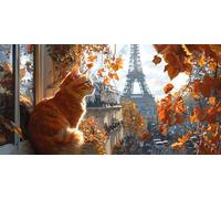 Diamond Painting Kit,5D Gatto Pittura Diamante per Adulti,DIY Torre Diamante Crystal Art Kit Completo,Mosaico Ricamo a Punto Croce Artigianale,Hobby Creativi per Decorazione Della Casa 30x60cm J0K-194