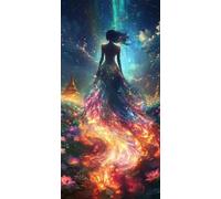 Diamond Painting Kit, 5D ragazza sogno Pittura Diamante per Adulti, DIY Diamante Crystal Art Completo, Ricamo a Punto Croce Artigianale, Per Decorazione Della Casa, Passatempo Bambini 100x150cm G605