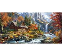Diamond Painting Kit Adulti Completo, DIY 5D Casa di montagna Diamond Painting Bambini, Fai-da-te Rotondo Pittura Diamante Strass Punto Croce Artigianale per la Decor Della Parete 50x100cm, P3082