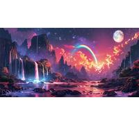 Diamond Painting Kit Adulti Completo, DIY 5D Montagna Rosa Diamond Painting Bambini, Fai-da-te Quadrato Pittura Diamante Strass Punto Croce Artigianale per la Decor Della Parete di Casa 30x60cm, P3811