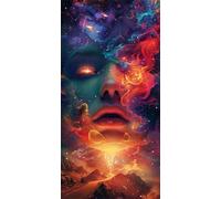 Diamond Painting Kit Adulti Completo, DIY 5D Montagna Rossa Diamond Painting Bambini, Fai-da-te Quadrato Pittura Diamante Strass Punto Croce Artigianale per la Decor Della Parete 100x200cm, P9728