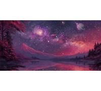 Diamond Painting Kit Adulti Completo, DIY 5D Montagna Rossa Diamond Painting Bambini, Fai-da-te Quadrato Pittura Diamante Strass Punto Croce Artigianale per la Decor Della Parete 40x80cm, P4097
