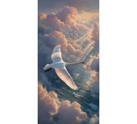 Diamond Painting Kit Completo 100x200 cm, 5D DIY Cigno Diamond Painting Adulti Nuvola Strass Embroidery Kit Punto Croce, Passatempo per Adulti Quadri Moderni Soggiorno Decorazioni Casa DZSH6690