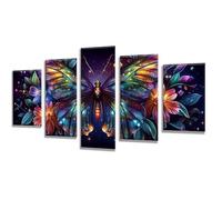 Diamond Painting Kit Completo, 5 Pezzi Colore Farfalla Combinazione Diamond Painting Grandi Dimensioni, DIY Diamantini Crystal Art, Passatempo per Adulti Kit Ricamo, Decorazione Pareti 50x30cm q-612