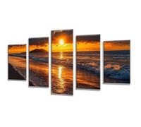 Diamond Painting Kit Completo, 5 Pezzi Tramonto Onde dell'oceano Combinazione Diamond Painting Grandi, DIY Diamantini Crystal Art, Passatempo per Adulti Kit Ricamo, Decorazione Pareti 275x165cm q-657