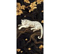 Diamond Painting Kit Completo 50 x 100CM, 5D DIY Tigre Diamond Painting Adulti Flower Strass Embroidery Kit Punto Croce, Passatempo per Adulti Quadri Moderni Soggiorno Decorazioni Casa DZSH3925