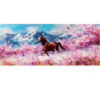 Diamond Painting Kit Completo 5D Adulti Cavallo Marrone Square Drill Pittura Diamante Quadri con Perline per Principianti e Bambini, Pittura con Diamanti per Decor per Casa e Pareti 50x100cm Ap16317