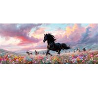 Diamond Painting Kit Completo 5D Adulti Cavallo Oscuro Square Drill Pittura Diamante Quadri con Perline per Principianti e Bambini, Pittura con Diamanti per Decor per Casa e Pareti 30x90cm Ap4515